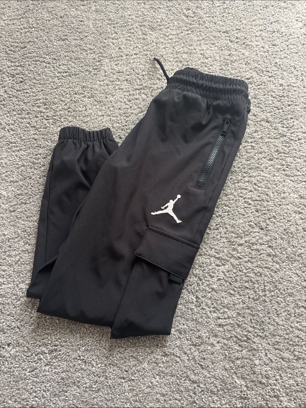 Jordan Black Kids' Cargo Joggers with White Jumpman